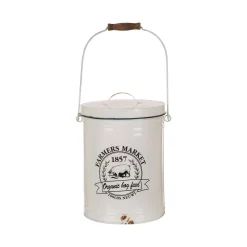 Storage Baskets Glitzhome 13 In. H Farmhouse Enamel Metal Canister
