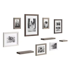 Kate And Laurel Bordeaux Multi/Gray With Shelves Picture Frames (Set Of 10)