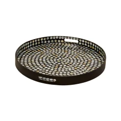 Decorative Trays LITTON LANE Modern Multi-Colored Decorative Marble Button Tray -Brita shop multi litton lane decorative trays 48931 c3 1000