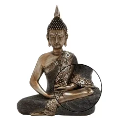 Sculptures LITTON LANE 16 In. X 12 In. Decorative Sitting Buddha Sculpture In Colored Polystone -Brita shop multi litton lane sculptures 44247 4f 1000