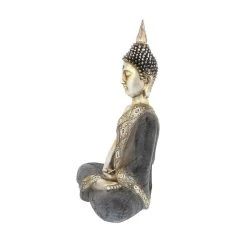 Sculptures LITTON LANE 16 In. X 12 In. Decorative Sitting Buddha Sculpture In Colored Polystone -Brita shop multi litton lane sculptures 44247 c3 1000