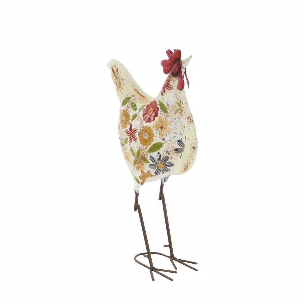 Sculptures LITTON LANE 10 In. X 17 In. Rustic Iron Chicken Decor In Distressed Iron 7 Sculptures LITTON LANE 10 In. X 17 In. Rustic Iron Chicken Decor In Distressed Iron - Image 5