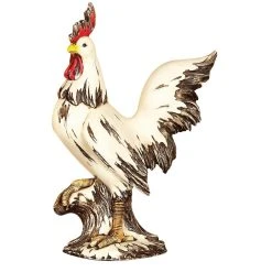 Sculptures LITTON LANE 15 In. Rooster Decorative Sculpture In White, Red And Brown