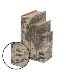 Storage Baskets LITTON LANE Nautical Rectangular Synthetic Leather Book Boxes (Set Of 3) -Brita shop multi litton lane storage baskets 53863 4f 1000