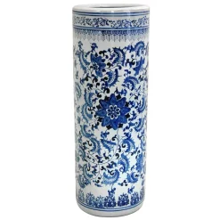 Vases Oriental Furniture Oriental Furniture 23.5 In. Porcelain Decorative Vase In Blue