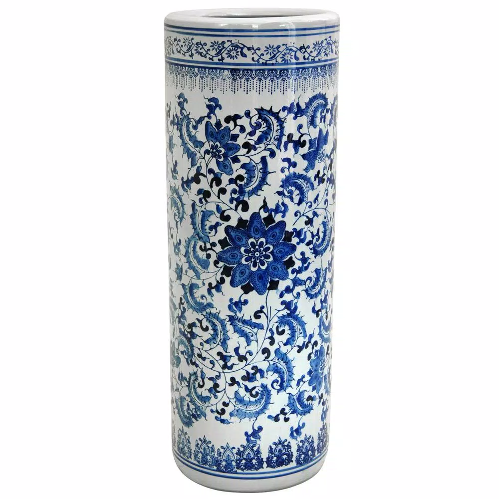 Vases Oriental Furniture Oriental Furniture 23.5 In. Porcelain Decorative Vase In Blue 3 Vases Oriental Furniture Oriental Furniture 23.5 In. Porcelain Decorative Vase In Blue