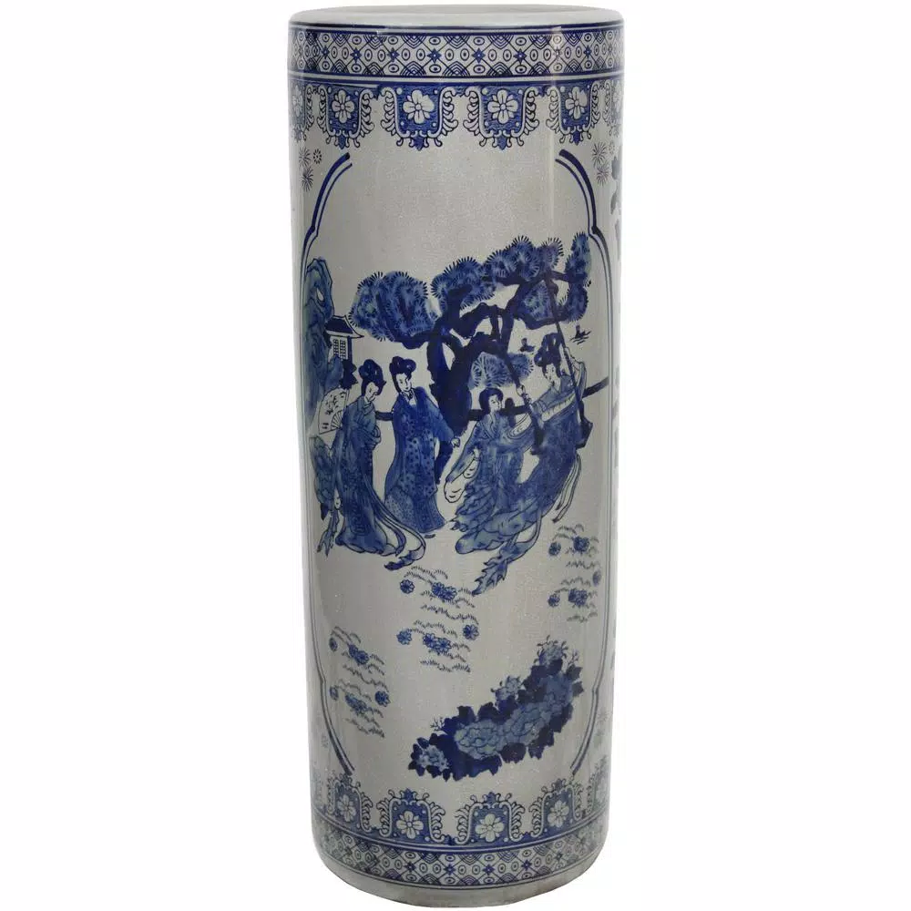 Vases Oriental Furniture Oriental Furniture 23.5 In. Porcelain Decorative Vase In Blue 3 Vases Oriental Furniture Oriental Furniture 23.5 In. Porcelain Decorative Vase In Blue