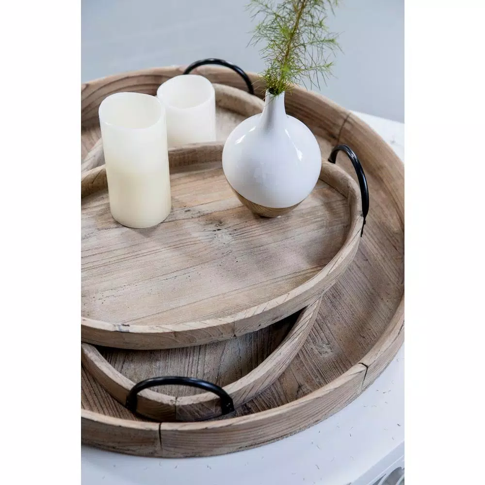 Decorative Trays A & B Home Farmers Market Wooden Natural Trays (Set Of 2) 4 Decorative Trays A & B Home Farmers Market Wooden Natural Trays (Set Of 2) - Image 2