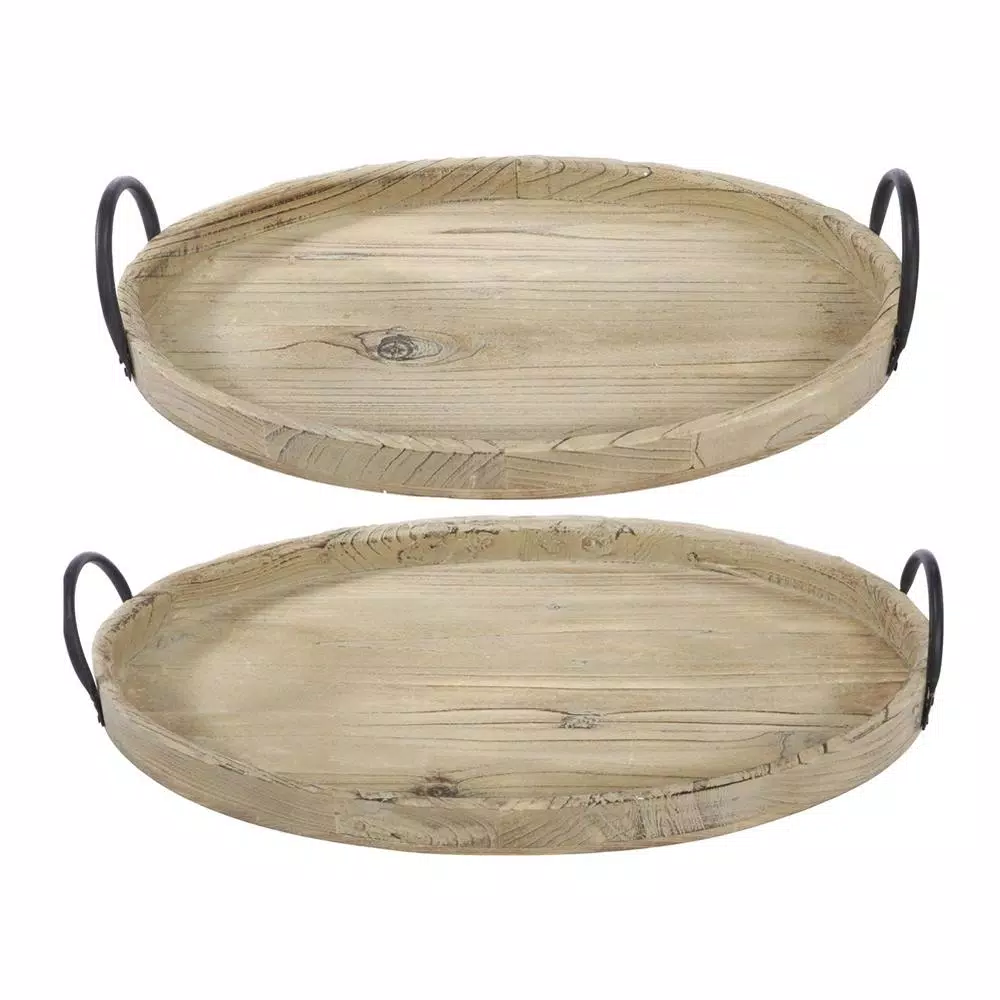 Decorative Trays A & B Home Farmers Market Wooden Natural Trays (Set Of 2) 3 Decorative Trays A & B Home Farmers Market Wooden Natural Trays (Set Of 2)