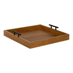 Decorative Trays Kate And Laurel Lipton 16 In. X 16 In. X 3 In. Natural/Black Decorative Wall Shelf