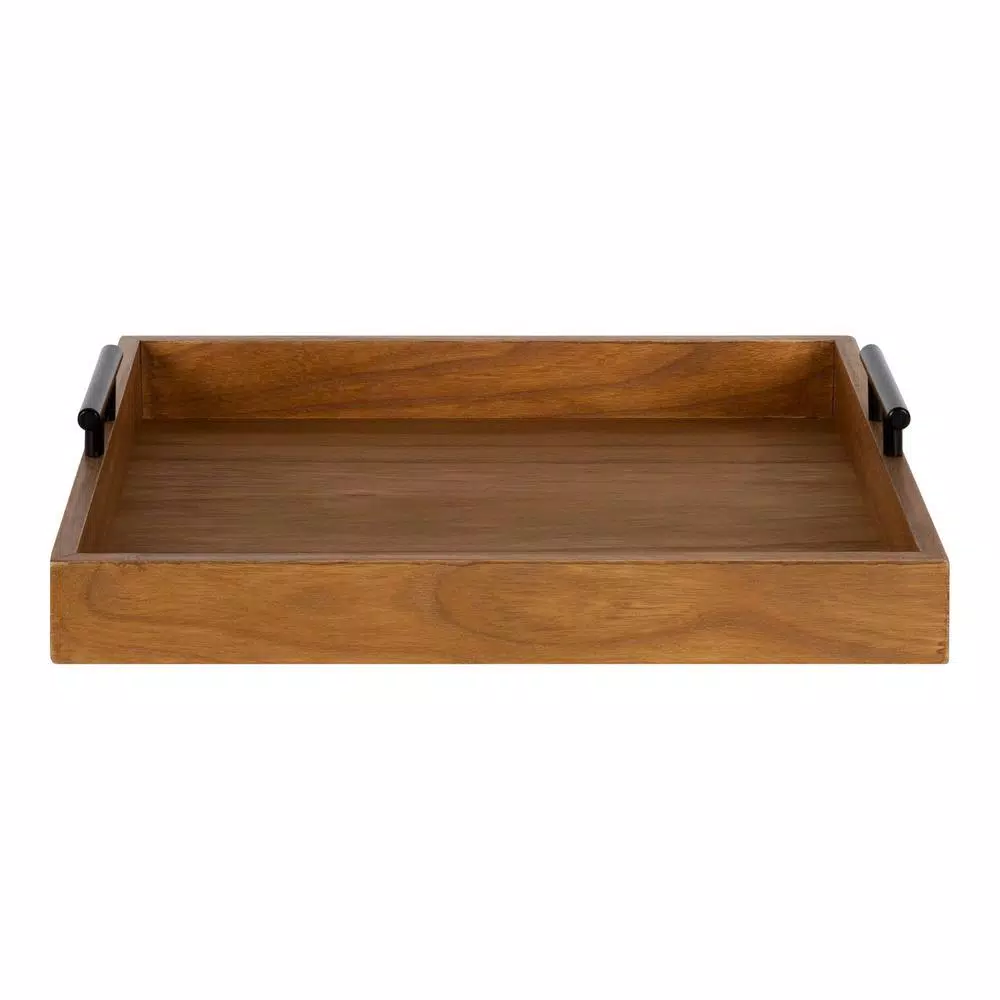 Decorative Trays Kate And Laurel Lipton 16 In. X 16 In. X 3 In. Natural/Black Decorative Wall Shelf 4 Decorative Trays Kate And Laurel Lipton 16 In. X 16 In. X 3 In. Natural/Black Decorative Wall Shelf - Image 2