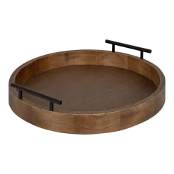 Decorative Trays Kate And Laurel Lipton 18 In. X 18 In. Natural Round Wood Decorative Tray -Brita shop natural kate and laurel decorative trays 217755 31 1000