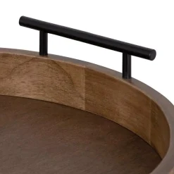 Decorative Trays Kate And Laurel Lipton 18 In. X 18 In. Natural Round Wood Decorative Tray -Brita shop natural kate and laurel decorative trays 217755 4f 1000