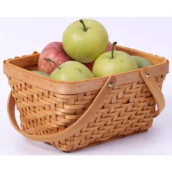Storage Baskets Vintiquewise 10.2 In. X 7.7 In. X 5.5 In. Wood Chip Rectangular Picnic Basket -Brita shop natural vintiquewise storage baskets qi003056 1f 1000