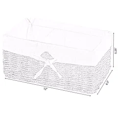 Storage Baskets Vintiquewise 12 In. W X 6.5 In. D X 5.3 In. H Seagrass Shelf Basket Lined With White Lining 12 Storage Baskets Vintiquewise 12 In. W X 6.5 In. D X 5.3 In. H Seagrass Shelf Basket Lined With White Lining -Brita shop natural vintiquewise storage baskets qi003084 1f 1000
