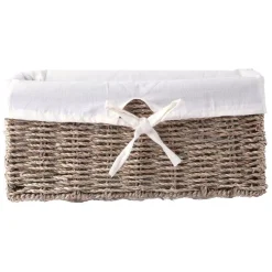 Storage Baskets Vintiquewise 12 In. W X 6.5 In. D X 5.3 In. H Seagrass Shelf Basket Lined With White Lining 13 Storage Baskets Vintiquewise 12 In. W X 6.5 In. D X 5.3 In. H Seagrass Shelf Basket Lined With White Lining -Brita shop natural vintiquewise storage baskets qi003084 44 1000