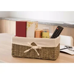 Storage Baskets Vintiquewise 12 In. W X 6.5 In. D X 5.3 In. H Seagrass Shelf Basket Lined With White Lining 14 Storage Baskets Vintiquewise 12 In. W X 6.5 In. D X 5.3 In. H Seagrass Shelf Basket Lined With White Lining -Brita shop natural vintiquewise storage baskets qi003084 fa 1000