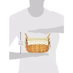 Storage Baskets Vintiquewise 8.7 In. W X 9.5 In. D X 4.9 In. H Wicker Small Basket With Lace Trim -Brita shop natural vintiquewise storage baskets qi003108 1f 1000