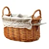 Storage Baskets Vintiquewise 8.7 In. W X 9.5 In. D X 4.9 In. H Wicker Small Basket With Lace Trim -Brita shop natural vintiquewise storage baskets qi003108 64 1000