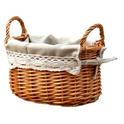 Storage Baskets Vintiquewise 8.7 In. W X 9.5 In. D X 4.9 In. H Wicker Small Basket With Lace Trim