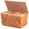 Storage Baskets Vintiquewise Large Woodchip Picnic Basket With White Lining And Wooden Lid -Brita shop natural vintiquewise storage baskets qi003416 64 1000