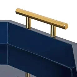Decorative Trays Kate And Laurel Lipton 18 In. X 3 In. X 18 In. Navy Blue Decorative Wall Shelf -Brita shop navy blue kate and laurel decorative trays 217678 4f 1000