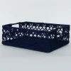 Storage Baskets Heritage Lace Mode Crochet Polypropylene Decorative Basket -Brita shop navy heritage lace storage baskets mc 1120nv 64 1000