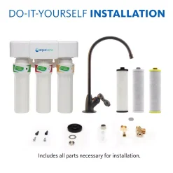 Water Filtration Systems Aquasana 3-Stage Max Flow Under Counter Water Filtration System With Faucet In Oil Rubbed Bronze -Brita shop oil rubbed bronze aquasana under sink water filters thd 5300 62 c3 1000