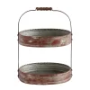 Decorative Trays 3R Studios 17-1/2 In. H 2-Tier Red Tray -Brita shop red 3r studios decorative trays da6876 64 1000