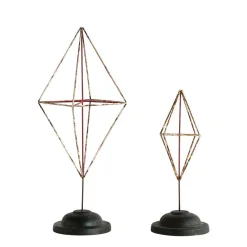 Sculptures 3R Studios Diamond Shaped Metal Figurine (Set Of 2 Sizes)