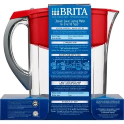 Water Filter Pitchers Brita 10-Cup Large Water Filter Pitcher In Red, BPA Free -Brita shop red brita water filter pitchers 6025835658 66 1000