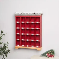 Sculptures Glitzhome 25 In. H Countdown To Christmas Wood And Metal Advent Calendar Decor -Brita shop red glitzhome sculptures 1103202608 31 1000