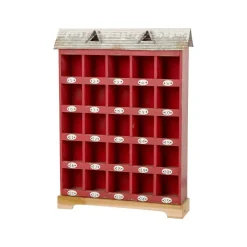 Sculptures Glitzhome 25 In. H Countdown To Christmas Wood And Metal Advent Calendar Decor