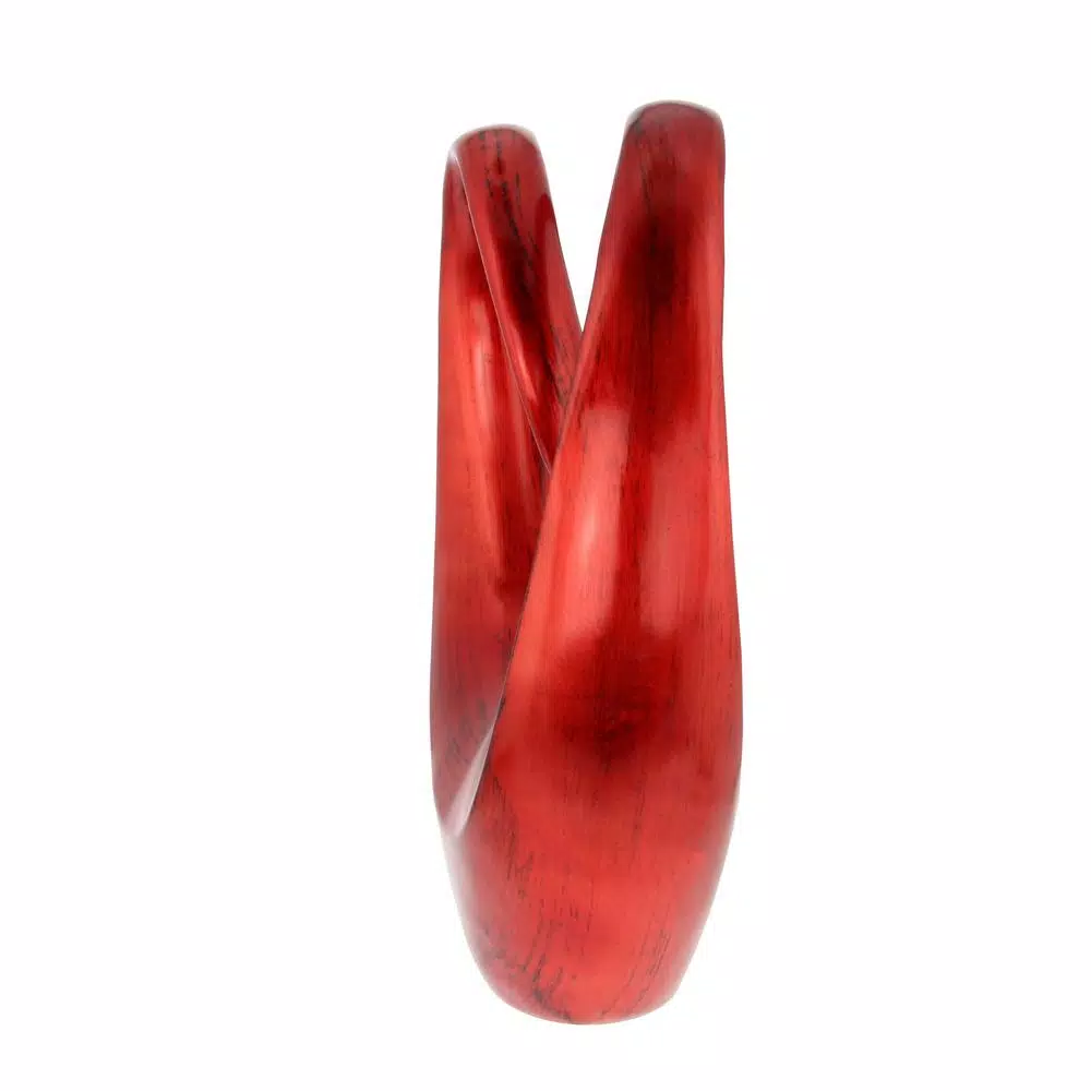 Sculptures LITTON LANE 20 In. X 11 In. Decorative Abstract Sculpture In Red Polystone 5 Sculptures LITTON LANE 20 In. X 11 In. Decorative Abstract Sculpture In Red Polystone - Image 3