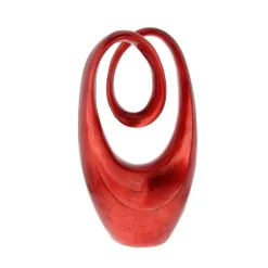Sculptures LITTON LANE 20 In. X 11 In. Decorative Abstract Sculpture In Red Polystone