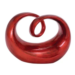 Sculptures LITTON LANE 9 In. X 12 In. Decorative Abstract Sculpture In Red Polystone
