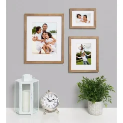 Picture Frames DesignOvation Gallery 11 In. X 14 In. Matted To 8 In. X 10 In. Rustic Brown Wood Picture Frame (Set Of 4) -Brita shop rustic brown designovation picture frames 212317 31 1000