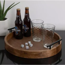 Decorative Trays Kate And Laurel Lipton 16 In. X 3 In. X 16 In. Rustic Brown Decorative Wall Shelf -Brita shop rustic brown kate and laurel decorative trays 217753 31 1000