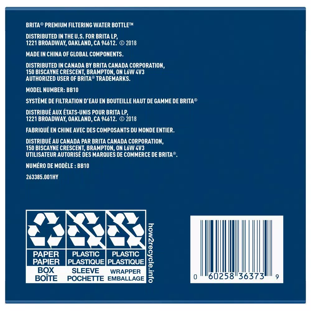Water Filter Pitchers Brita Premium 26 Oz. Sapphire Filtering Water Bottle, BPA Free 12 Water Filter Pitchers Brita Premium 26 Oz. Sapphire Filtering Water Bottle, BPA Free - Image 10