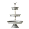Decorative Trays 3R Studios Metal Silver 3-Tier Galvanized Tray With Handle 2 Decorative Trays 3R Studios Metal Silver 3-Tier Galvanized Tray With Handle -Brita shop silver 3r studios decorative trays da7386 64 1000