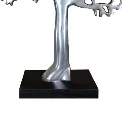 Sculptures Benjara Stylish Silver And Black Aluminum Tree Decor With Block Base -Brita shop silver and black benjara sculptures bm01183 1f 1000