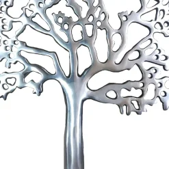 Sculptures Benjara Stylish Silver And Black Aluminum Tree Decor With Block Base -Brita shop silver and black benjara sculptures bm01183 4f 1000