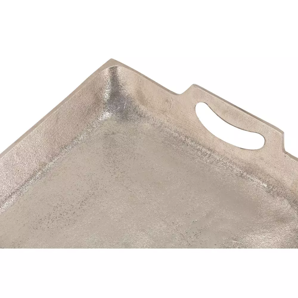 Decorative Trays IMAX Lindi Silver Aluminum Trays (Set Of 3) 7 Decorative Trays IMAX Lindi Silver Aluminum Trays (Set Of 3) - Image 5
