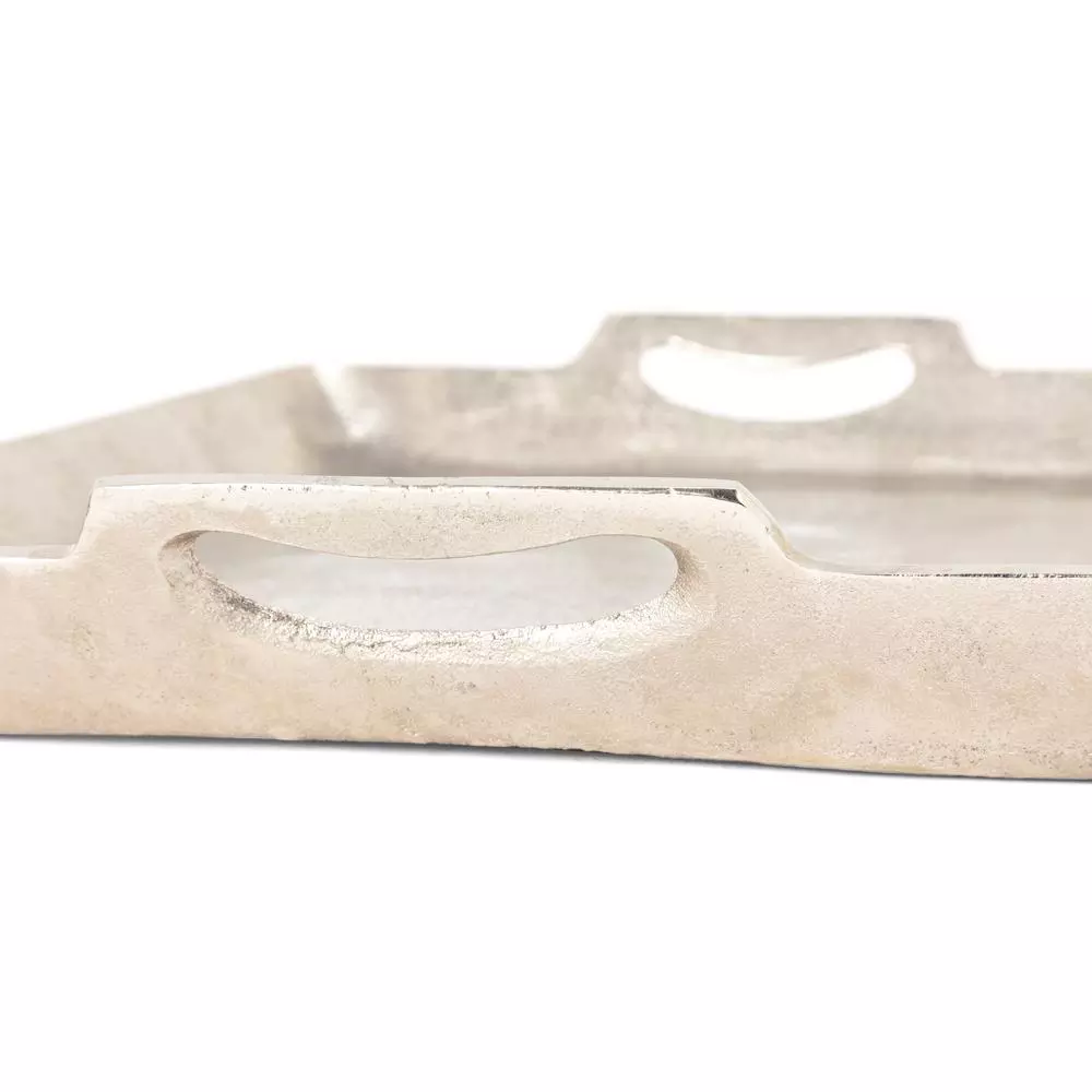 Decorative Trays IMAX Lindi Silver Aluminum Trays (Set Of 3) 8 Decorative Trays IMAX Lindi Silver Aluminum Trays (Set Of 3) - Image 6