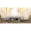 Decorative Trays LITTON LANE 36 In. X 3 In. Polished Silver Aluminum Canoe-Shaped Bowled Tray -Brita shop silver litton lane decorative trays 30646 64 1000