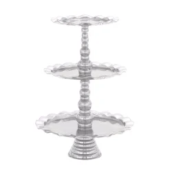 Decorative Trays LITTON LANE 24 In. Polished Silver Aluminum 3-Tiered Round Wavy-Ribbon-Rimmed Tray Stand 6 Decorative Trays LITTON LANE 24 In. Polished Silver Aluminum 3-Tiered Round Wavy-Ribbon-Rimmed Tray Stand -Brita shop silver litton lane decorative trays 30876 c3 1000
