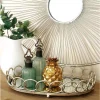 Decorative Trays LITTON LANE Modern Silver Decorative Oval Ring Mirror Trays (Set Of 2) -Brita shop silver litton lane decorative trays 65385 64 1000