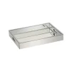 Decorative Trays LITTON LANE 18 In. X 3 In. Modern Silver-Finished Decorative Mirror Tray -Brita shop silver litton lane decorative trays 87316 64 1000