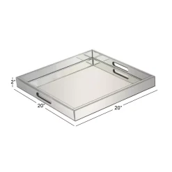 Decorative Trays LITTON LANE 20 In. X 2 In. Modern Silver-Finished Decorative Mirror Tray 11 Decorative Trays LITTON LANE 20 In. X 2 In. Modern Silver-Finished Decorative Mirror Tray -Brita shop silver litton lane decorative trays 87317 1f 1000