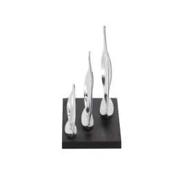 Sculptures LITTON LANE 9 In. Stylized Sailboats Decorative Sculpture In Polished Silver -Brita shop silver litton lane sculptures 26915 e1 1000